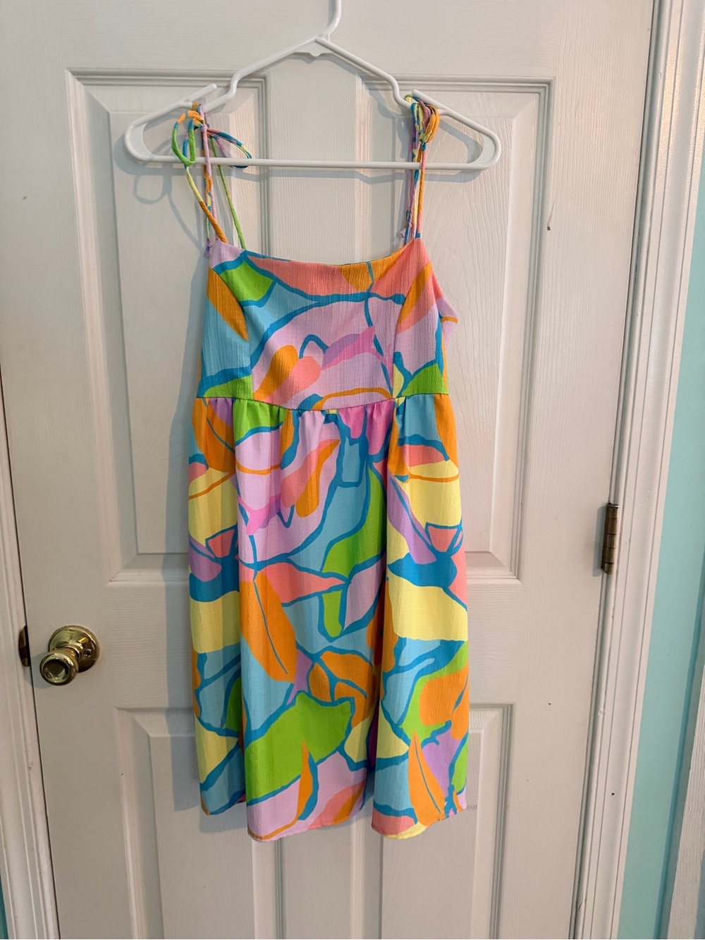 Peach Love California Multicolor Tie-Shoulder Sundress